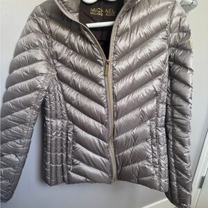 Michael Kors Metallic Puffer Jacket